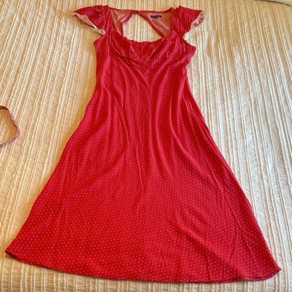 Wild Fable Dress Small Polka Dot Flutter Cap Sleeve A-Line New